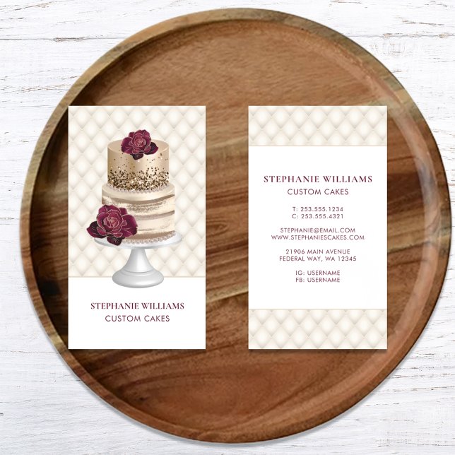 Konditorgebäck Koch Visitenkarte (Bakery Pastry Chef Custom Cake Business Card)
