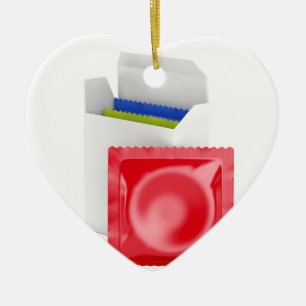 Kondome auf weißem Hintergrund Keramik Ornament