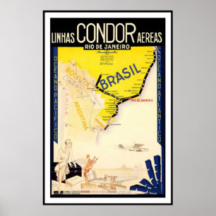 Kondor Aereas Rio de Janeiro Brasilien Linhas Poster