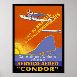 Kondor ~ Brazillian Fluglinienverkehr Poster