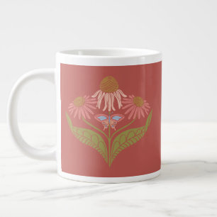 Kone Blume 20 oz, Rosa, Korallen, Grün Jumbo-Tasse