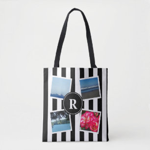 Konfektionierte Fotos und Monogramm mit schwarzen Tasche