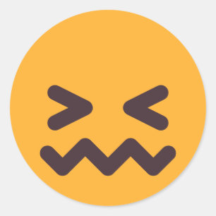 Konfektionierte Gesicht Niedlich Adorable Emoji Cu Runder Aufkleber