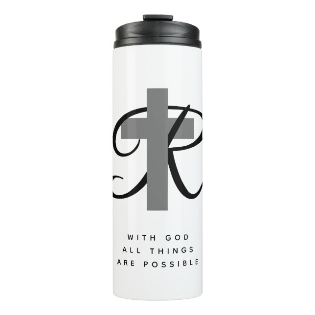 Konfektionierter, monogramm religiöser, wechselthe thermosbecher (Vorderseite)