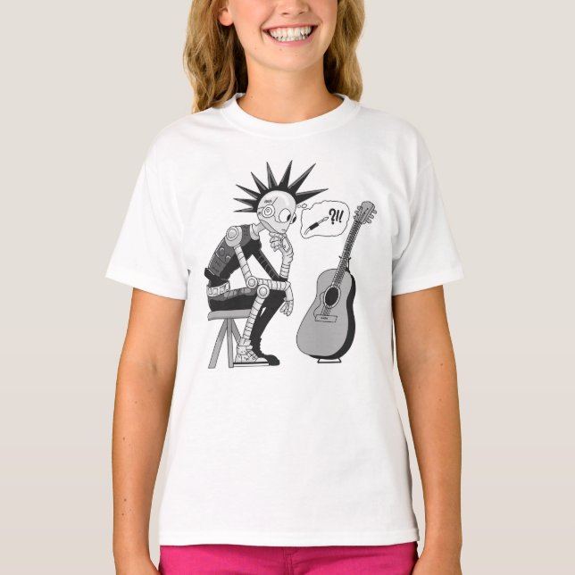 Konfektionierter Musikrobot T-Shirt (Vorderseite)