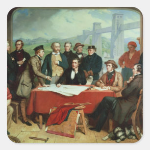 Konferenz der Ingenieure an der Bridge Britannia Quadratischer Aufkleber