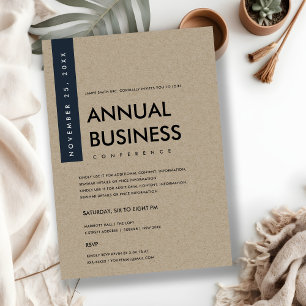 KONFERENZ DER MODERNEN MINIMAL-NAVY-WEISS-KRAFT EINLADUNG