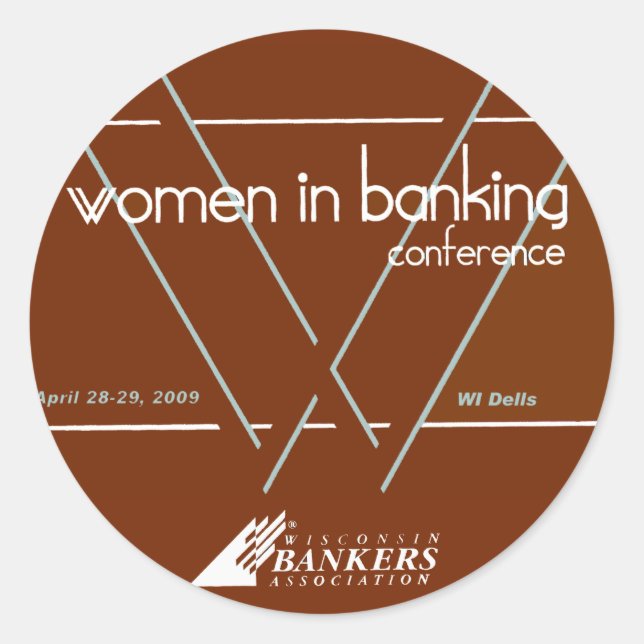 Konferenz "Frauen im Bankwesen" vom 28. bis 29. Ap Runder Aufkleber (Vorderseite)