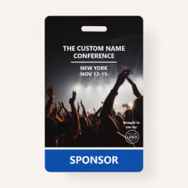 Konferenz über das Logo "Blue Sponsor Access Pass  Ausweis