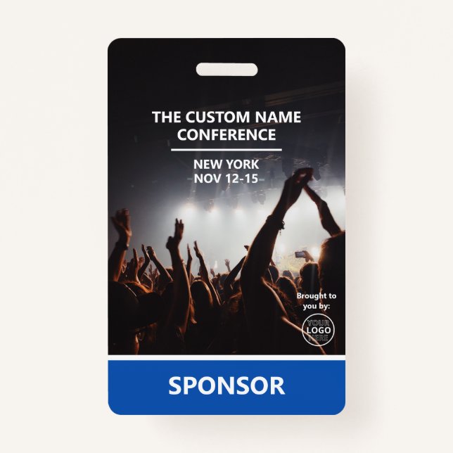 Konferenz über das Logo "Blue Sponsor Access Pass  Ausweis (Vorderseite)