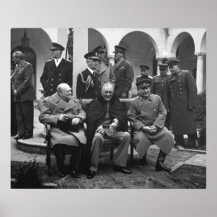 Konferenz von Jalta Roosevelt Stalin Churchill 194 Poster