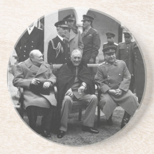 Konferenz von Jalta Roosevelt Stalin Churchill 194 Untersetzer