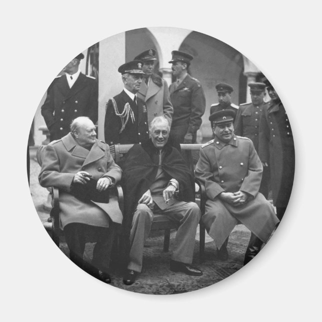 Konferenz von Yalta Roosevelt Stalin Churchill 194 Magnet (Vorne)