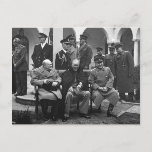 Konferenz von Yalta Roosevelt Stalin Churchill 194 Postkarte