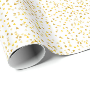 Konfetti-Geschenkpapier Golden Hearts Geschenkpapier