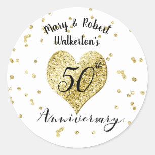 Konfetti Gold - 50. Hochzeitstag Aufkleber