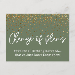Konfetti Oliven Änderung des Plans Verschobene Hoc Postkarte