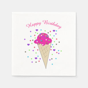 Konfetti-Rosa-Eiscreme Serviette