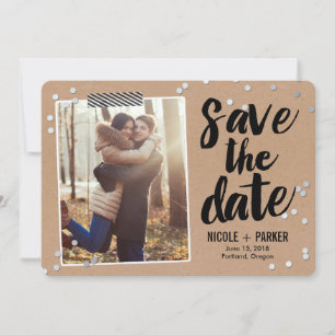 Konfetti Save The Date Karte