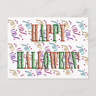 Konfetti- und Halloween-Festival-Text-Postkarte Postkarte
