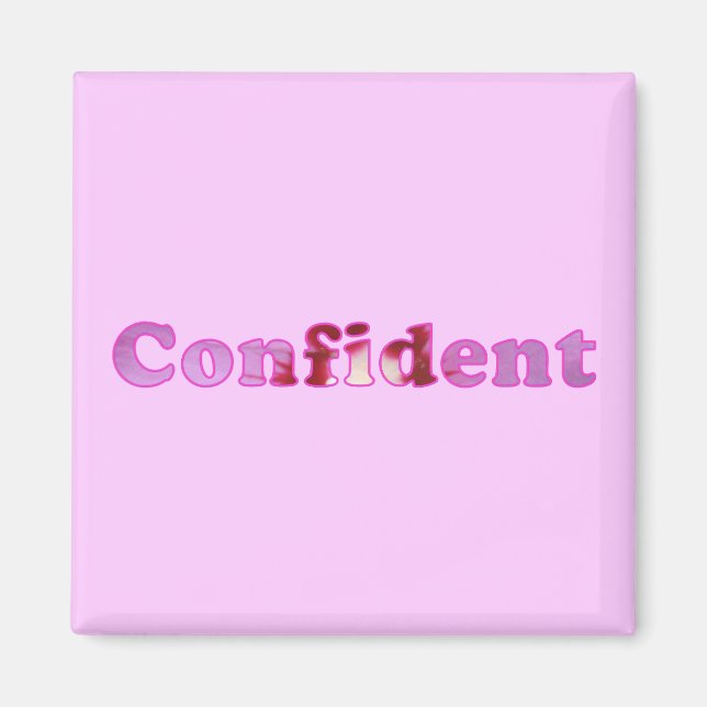 Konfidenzmagnete mit rosa Blume Magnet (Vorne)