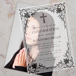 Konfirmation Vintage Elegant Religiös Transparent