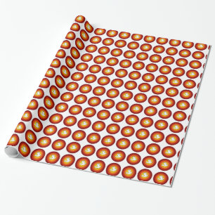 Konfirmations-Taube mit Gold, roten Strahlen Geschenkpapier