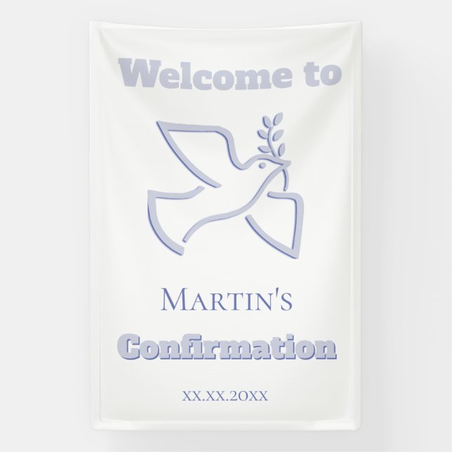 Konfirmationsjunge Willkommen Banner (Vertikal)