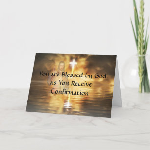 Konfirmationskarte mit Kreuz Gott & Sonnenuntergan Karte
