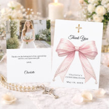 Konfirmationsschleife rosa Perlen Foto Mädchen