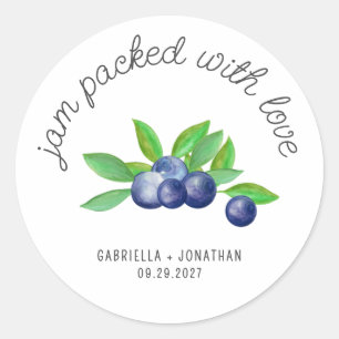 Konfitüre mit Liebe Blueberry Jam Gastgeschenk Hoc Runder Aufkleber
