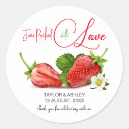 Konfitüre mit Liebe Erdbeeren Obst verpackt | Hoch Runder Aufkleber