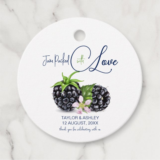 Konfitüre verpackt mit Liebe BlackBerry Fruit | Ho Geschenkanhänger (Vorderseite)