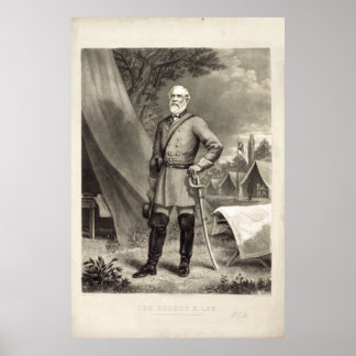Konföderaler General Robert E. Lee Portrait Print Poster