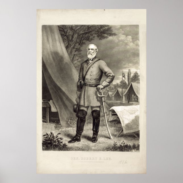 Konföderaler General Robert E. Lee Portrait Print Poster (Vorne)
