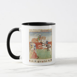 Konfrontation von zwei Rittern vor dem König Tasse