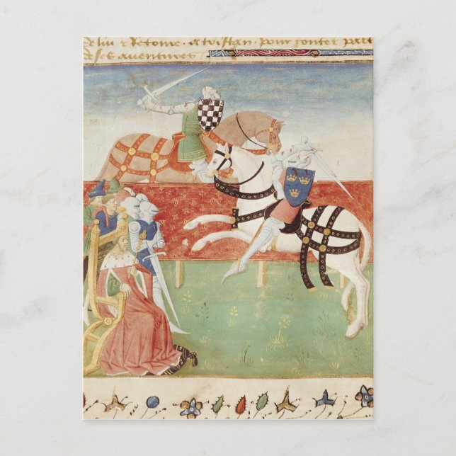 Konfrontation zweier Ritter vor dem König Postkarte (Vorderseite)