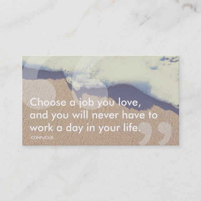 Konfuzius-Erfolgszitat Visitenkarte (Vorderseite)