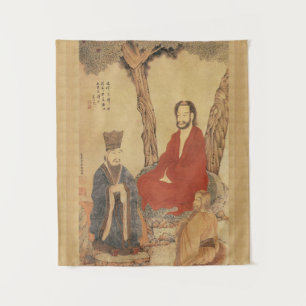 Konfuzius, Lao-tzu und buddhistisches Arhat Wandteppich