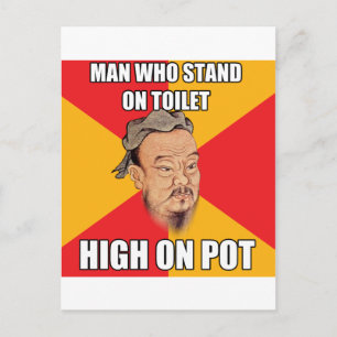 Konfuzius sagt hoch über Pot Postkarte