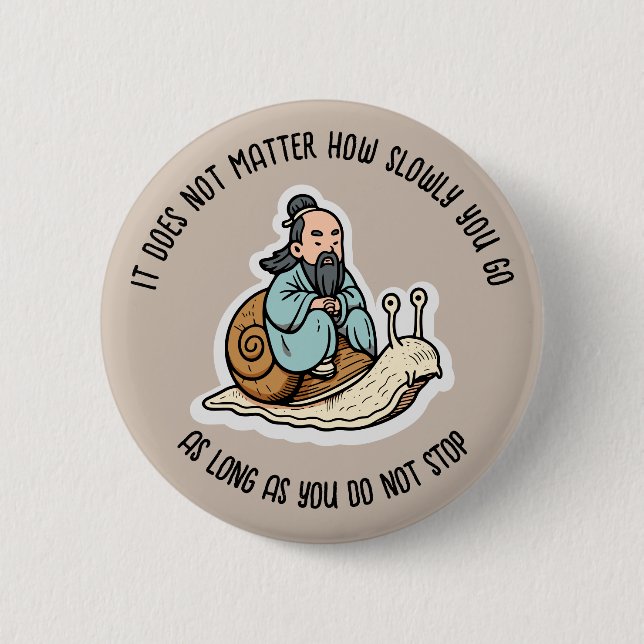 Konfuzius und Schnecke Button (Vorderseite)