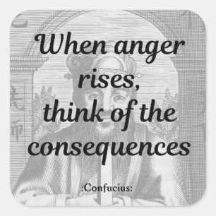 Konfuzius-Zitat Quadratischer Aufkleber