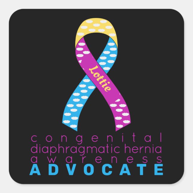 Kongenitale Diaphragma Hernia Advocate Black Quadratischer Aufkleber (Vorderseite)