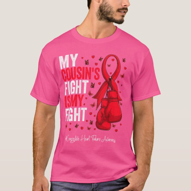 Kongestive Herzinsuffizienz Cousin Red Ribbon Awar T-Shirt (Vorderseite)