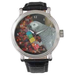 Kongo African Gray Parrot Merry Christmas Tree Armbanduhr