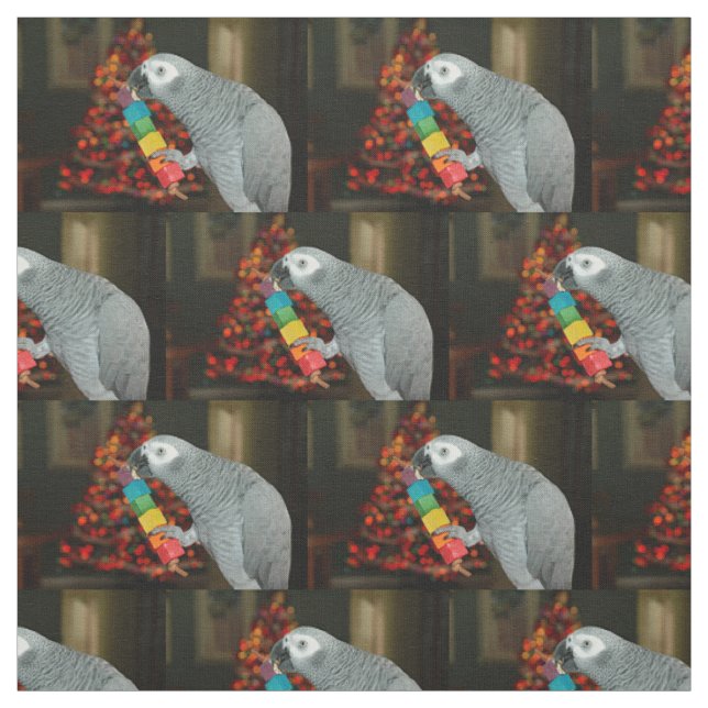 Kongo African Gray Parrot Merry Christmas Tree Stoff (Muster)