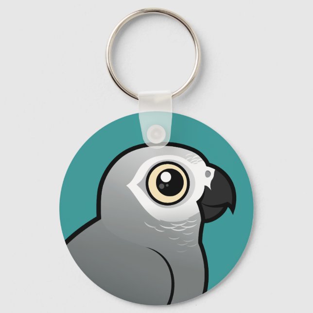 Kongo African Gray Schlüsselanhänger (Vorderseite)