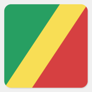 Kongo-Brazzaville Flaggen-Aufkleber Quadratischer Aufkleber