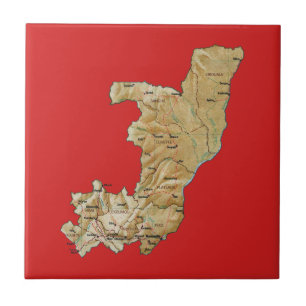 Kongo-Brazzaville-Kartenkachel Fliese