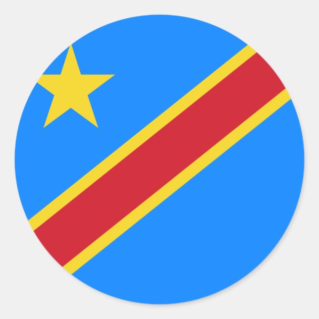 Kongo - Demokratische Republik Kongo-Flagge Runder Aufkleber (Vorderseite)